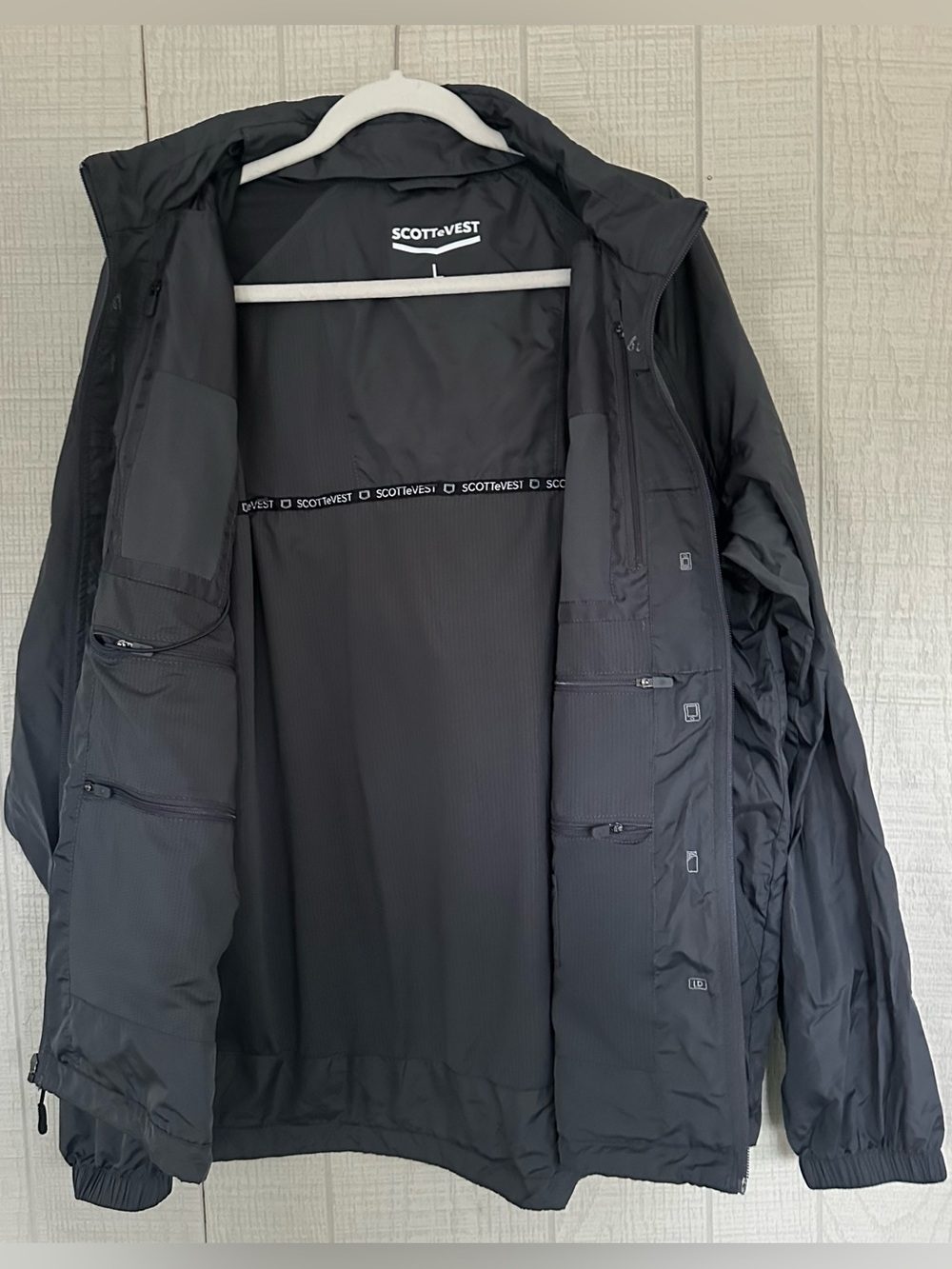 SCOTTeVest Windbreaker Jacket Graphite Size L